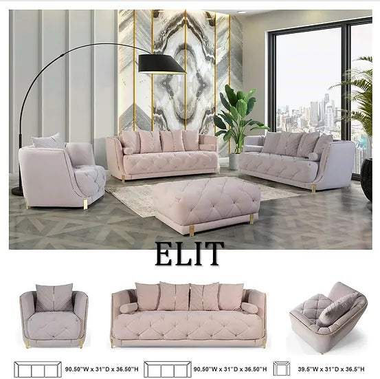 ELIT CHARCOAL 2 sofas