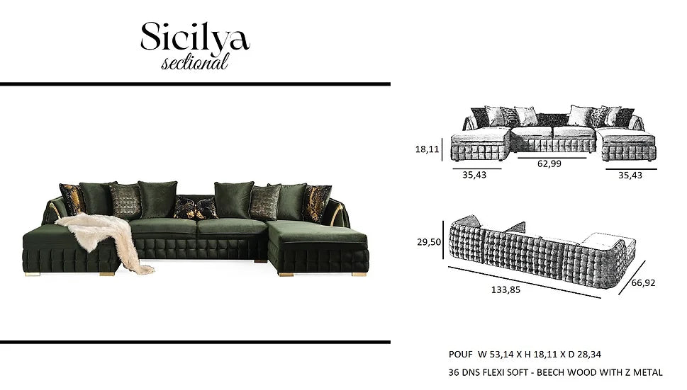 Sicilya Sectional (Off White)