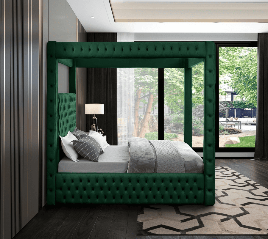 Royal One Canopy Velvet King Bed