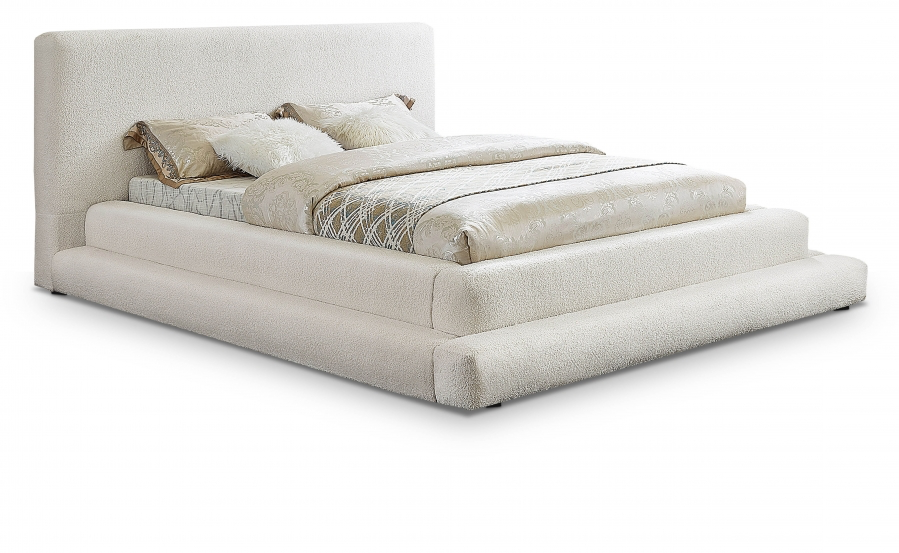 Dane Teddy Fabric Twin Bed - Cream