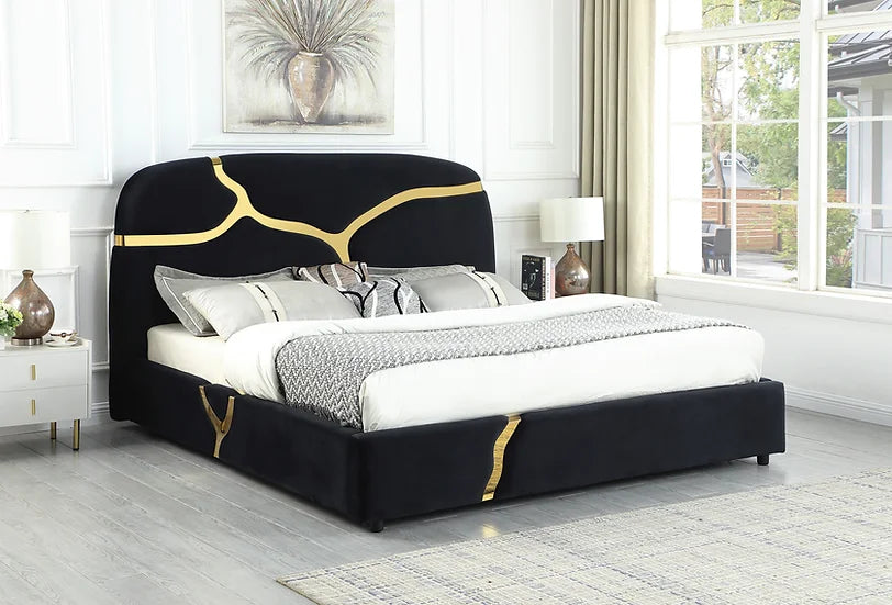 MILAN BLACK & GOLD BED