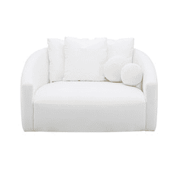 Hanim Cream Linen oversize chaise