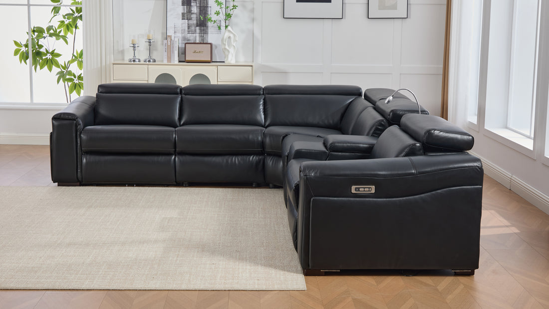 Divani Power Reclining Sectional (Black)