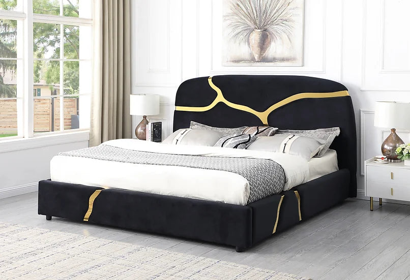 MILAN BLACK & GOLD BED