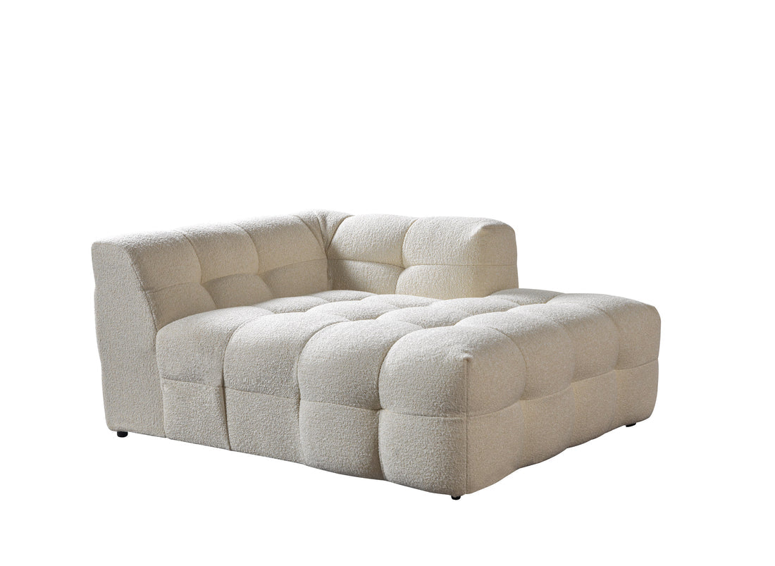 Ivy Ivory Boucle Double Chaise 146" Sectional