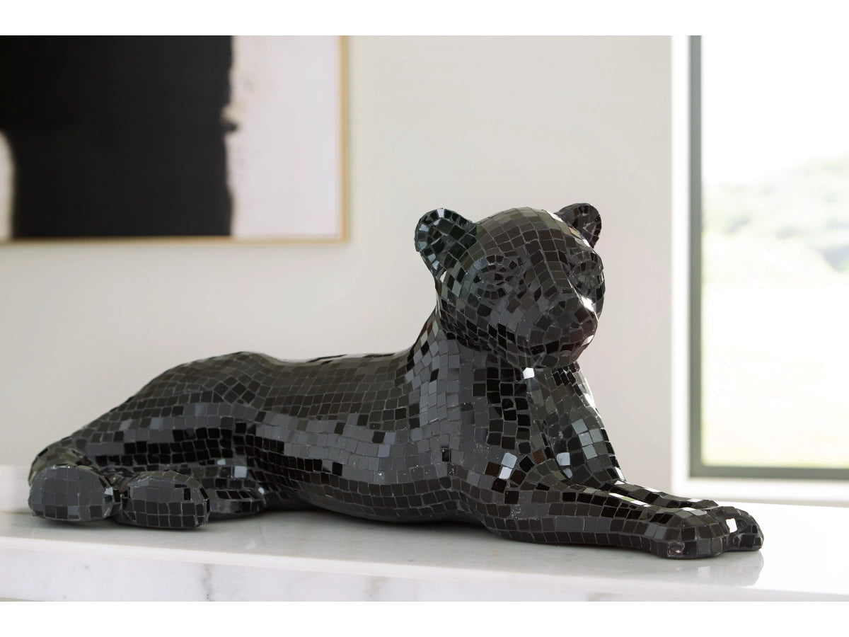 Leopard Panther Sculpture Black