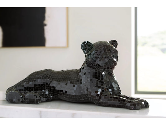 Leopard Panther Sculpture Black