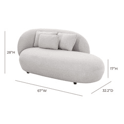 Galet Grey Velvet Chaise