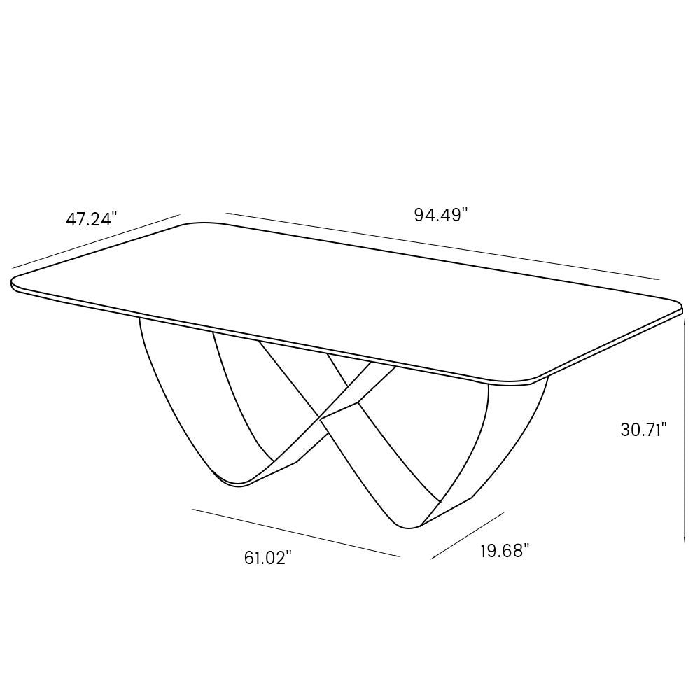 94.5" Modern Dining Table Set with 8 chairs