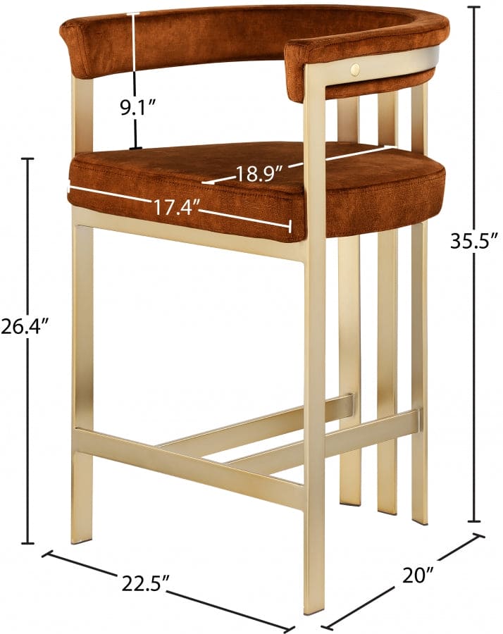 Marcello Cognac 2 Counter Stool