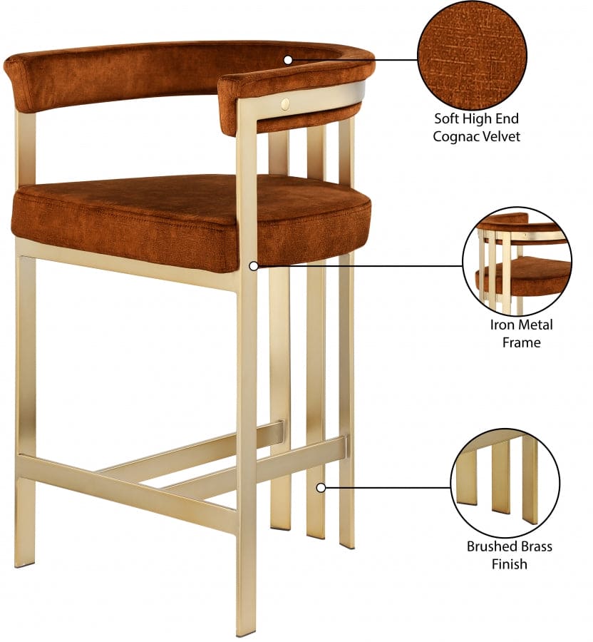 Marcello Cognac 2 Counter Stool