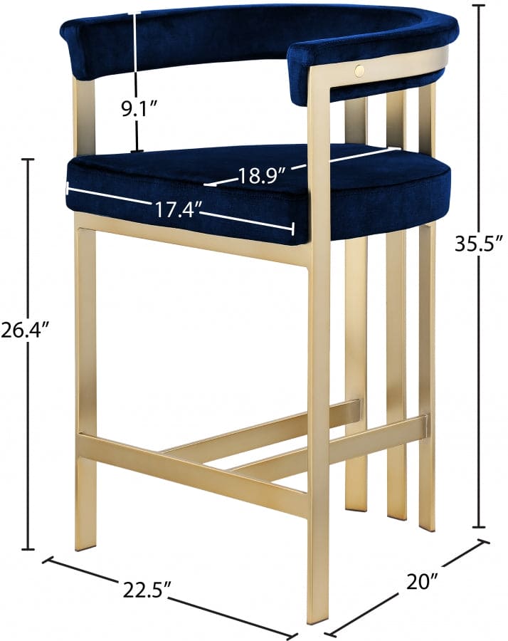 Marcello Navy 2 Counter Stool