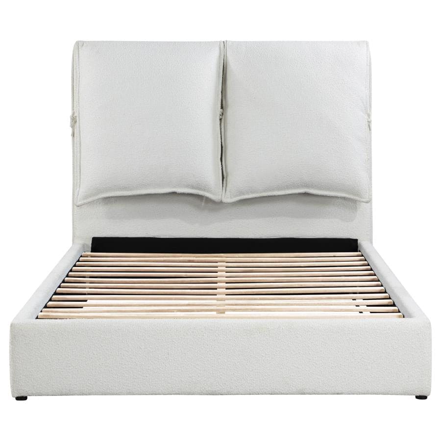 Gwendoline Upholstered Panel Bed White E KING BED