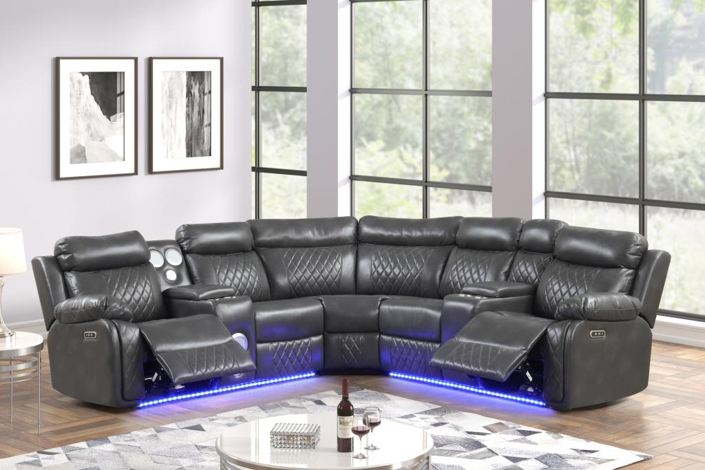 Bravo – Power Sectional – White / Black
