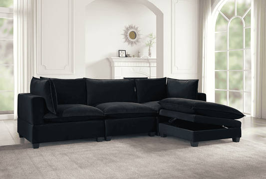 Cloud2 Black Velvet Modular Sectional **NEW ARRIVAL**