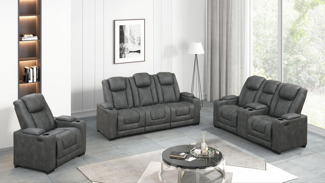 Rima 3pcs Power Reclining Set (Dark Grey)