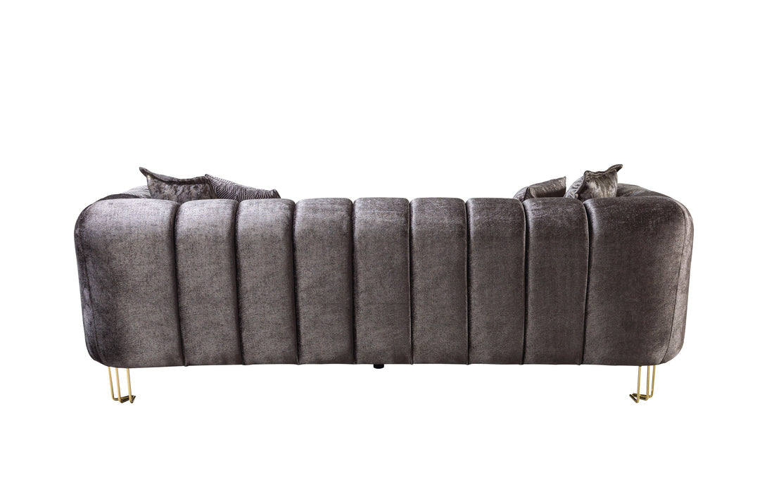 Santana Smoke Velvet Sofa 89”