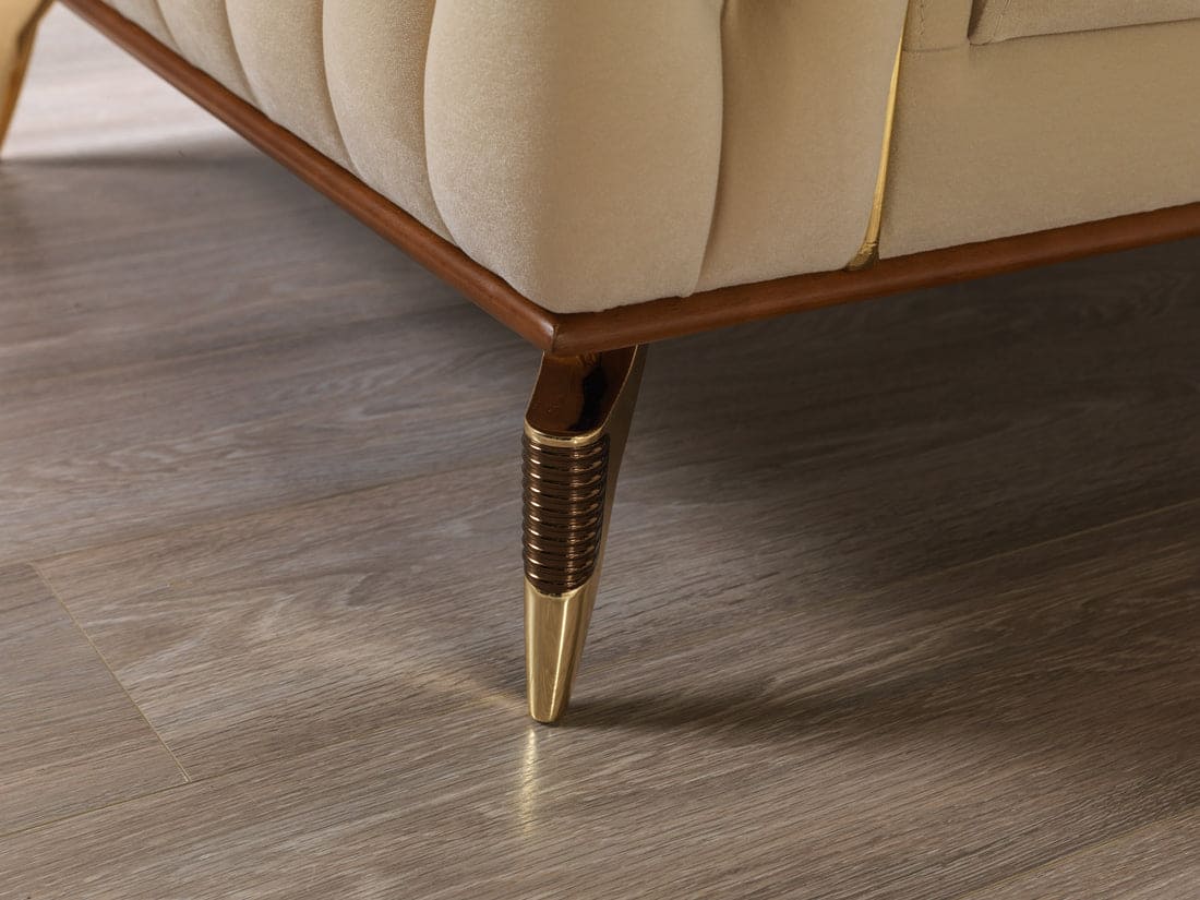 Belinda Ivory Velvet Sofa 89" & Loveseat 69"