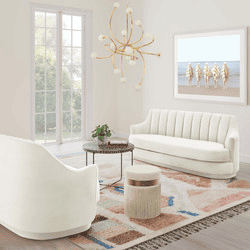 Peyton Cream Velvet Loveseat