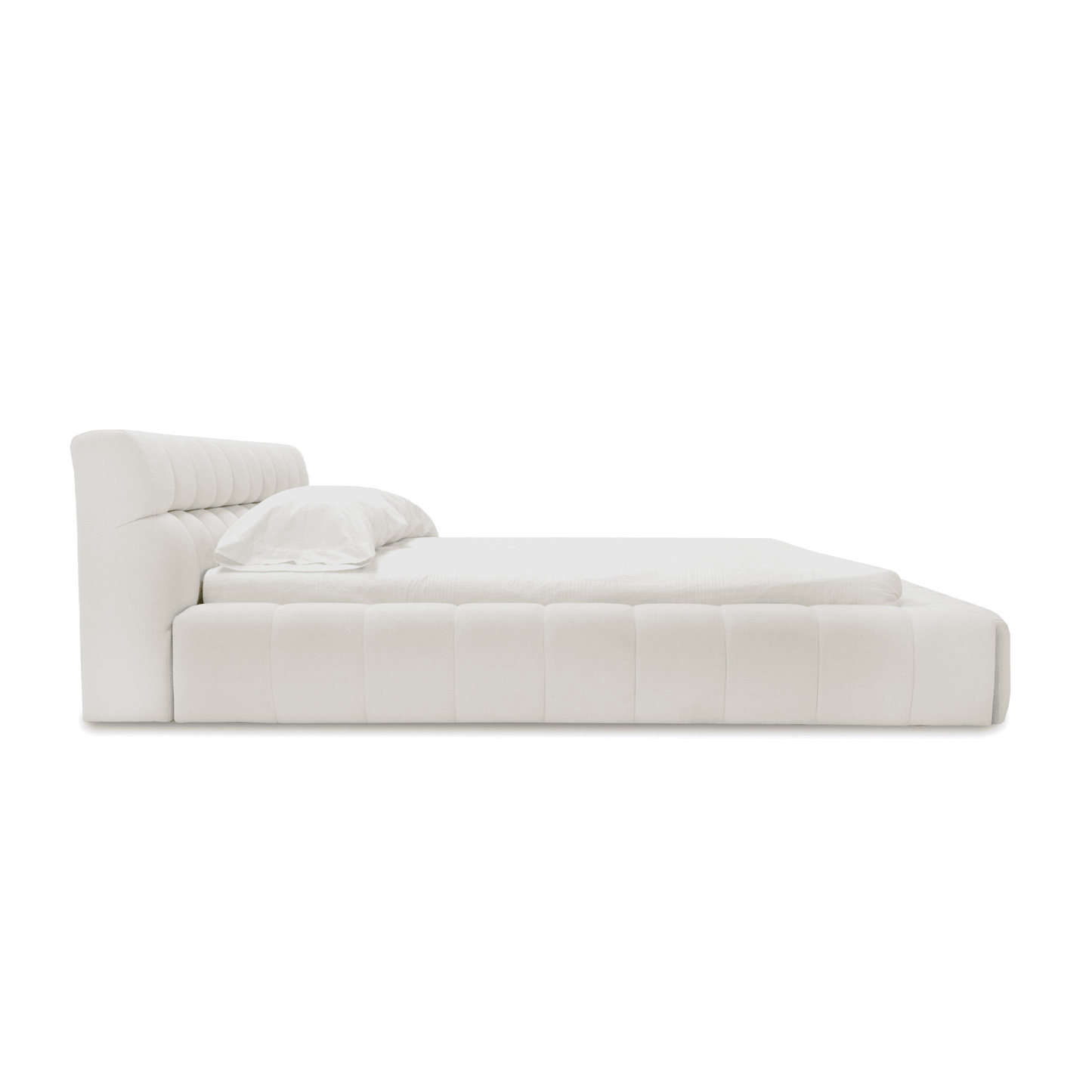 Divani Casa Tyree - Modern Tufted Off-White Fabric Bed