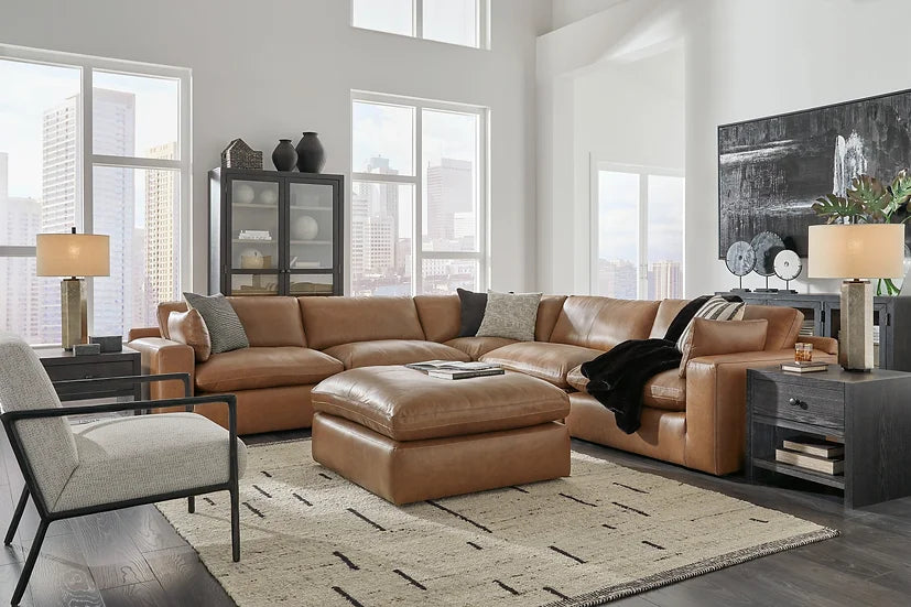 Emilia 5-Piece Leather Modular Sectional