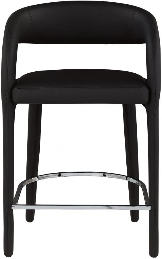 Sylvester Vegan Leather Counter Stool Black