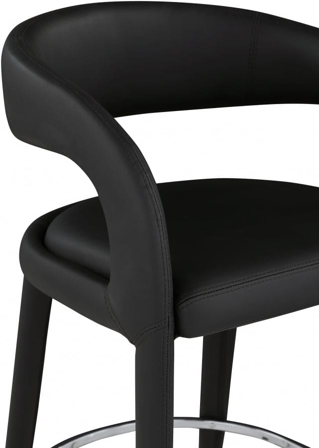 Sylvester Vegan Leather Counter Stool Black