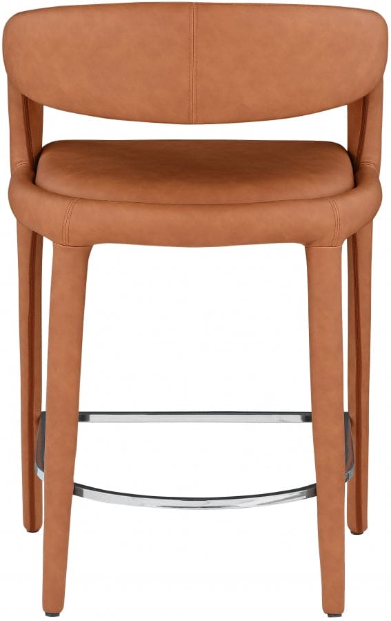 Sylvester Vegan Leather Counter Stool Cognac