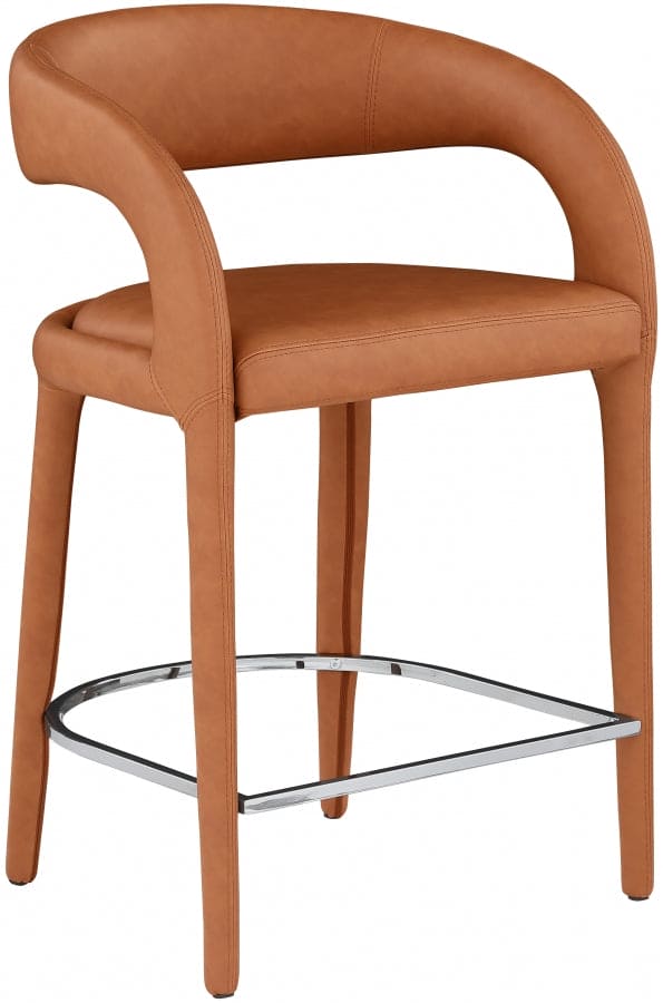 Sylvester Vegan Leather Counter Stool Cognac