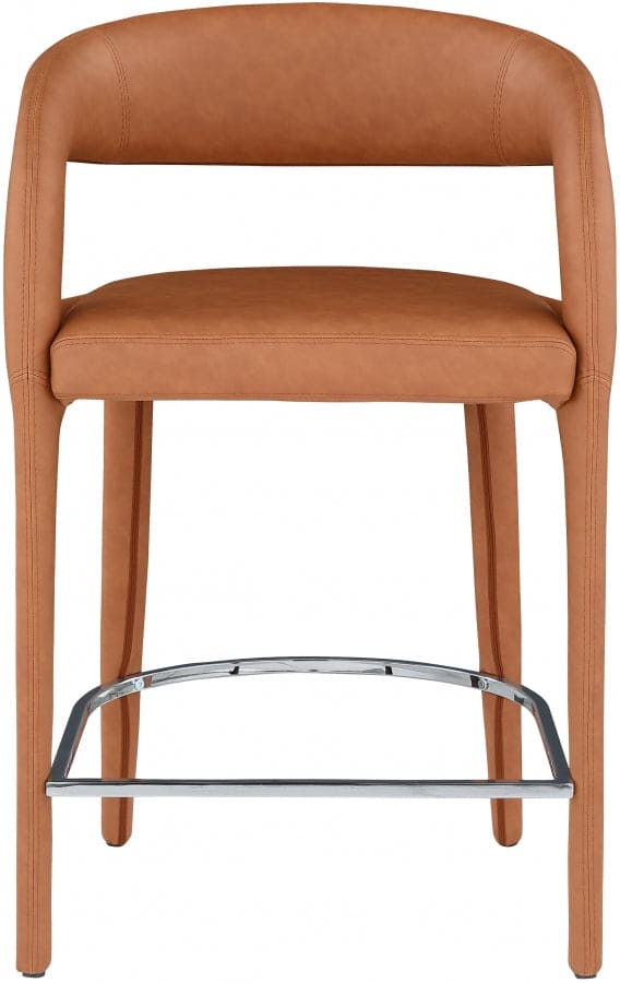 Sylvester Vegan Leather Counter Stool Cognac