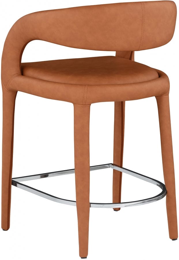 Sylvester Vegan Leather Counter Stool Cognac