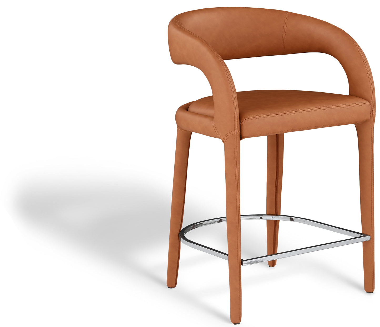 Sylvester Vegan Leather Counter Stool Cognac