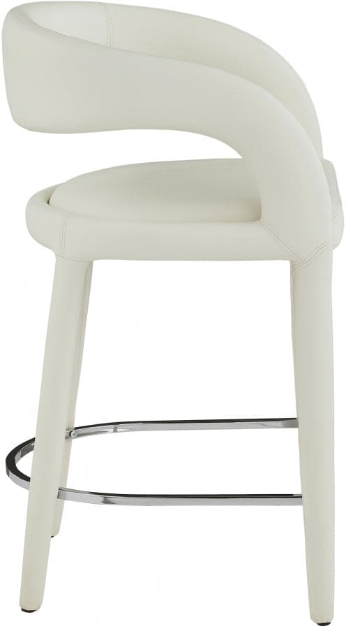 Sylvester Vegan Leather Counter Stool Cream