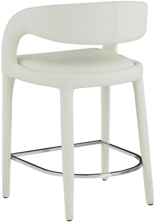 Sylvester Vegan Leather Counter Stool Cream