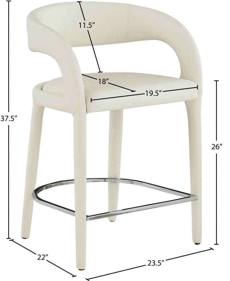 Sylvester Vegan Leather Counter Stool Cream