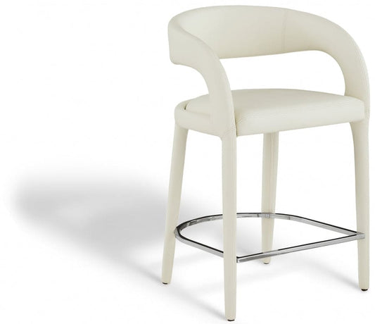 Sylvester Vegan Leather Counter Stool Cream