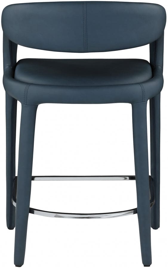 Sylvester Vegan Leather Counter Stool Navy