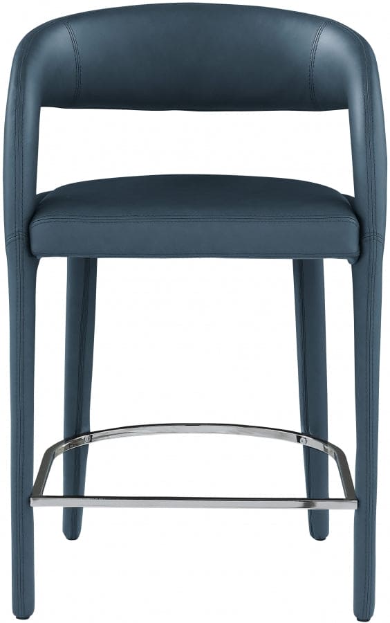 Sylvester Vegan Leather Counter Stool Navy