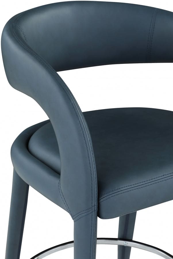 Sylvester Vegan Leather Counter Stool Navy