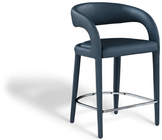 Sylvester Vegan Leather Counter Stool Navy