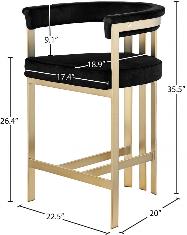 Marcello Black 2 Counter Stool