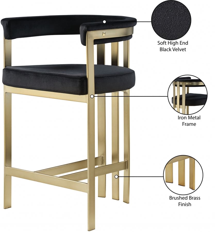 Marcello Black 2 Counter Stool