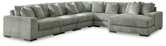 Lindyn 6-Piece Sectional with RAF Chaise fog