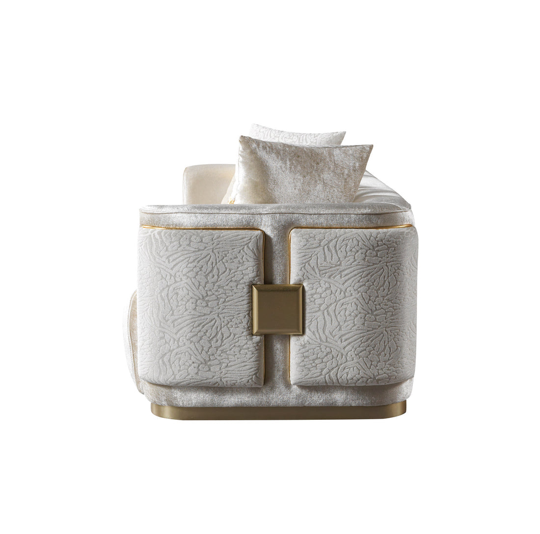 Carlina Ivory Velvet Loveseat