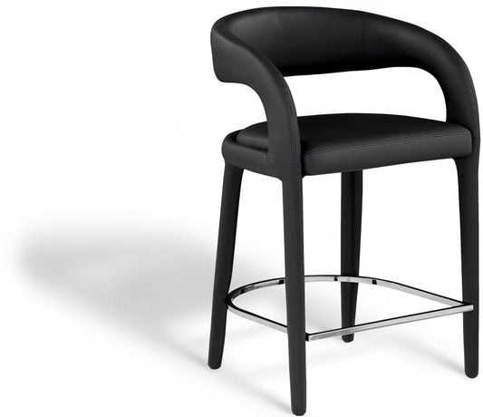 Sylvester Vegan Leather Counter Stool Black