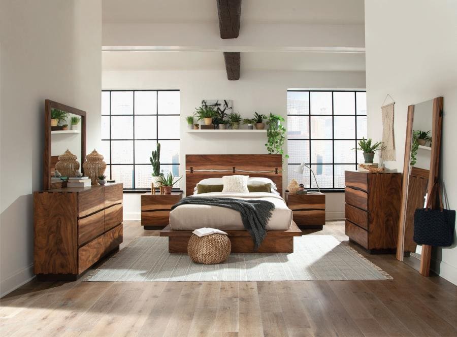 Winslow 4-piece Queen Storage Bedroom Set Smokey Walnut