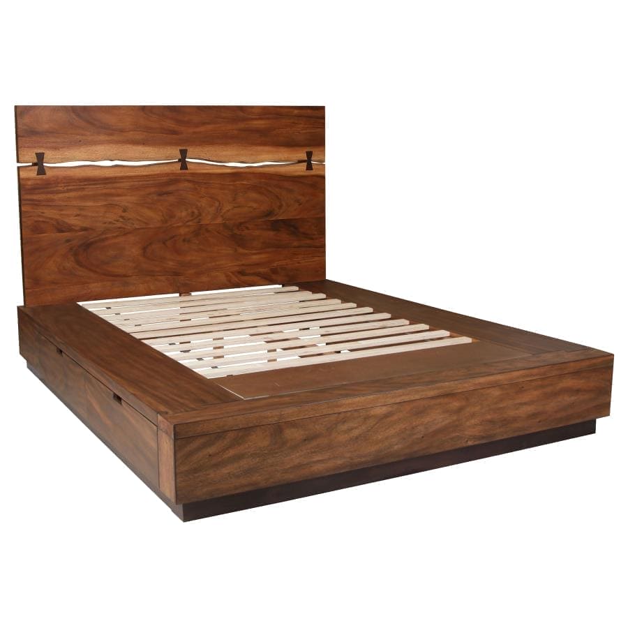 Winslow Storage Queen Bed Smokey Walnut and Coffee Bean