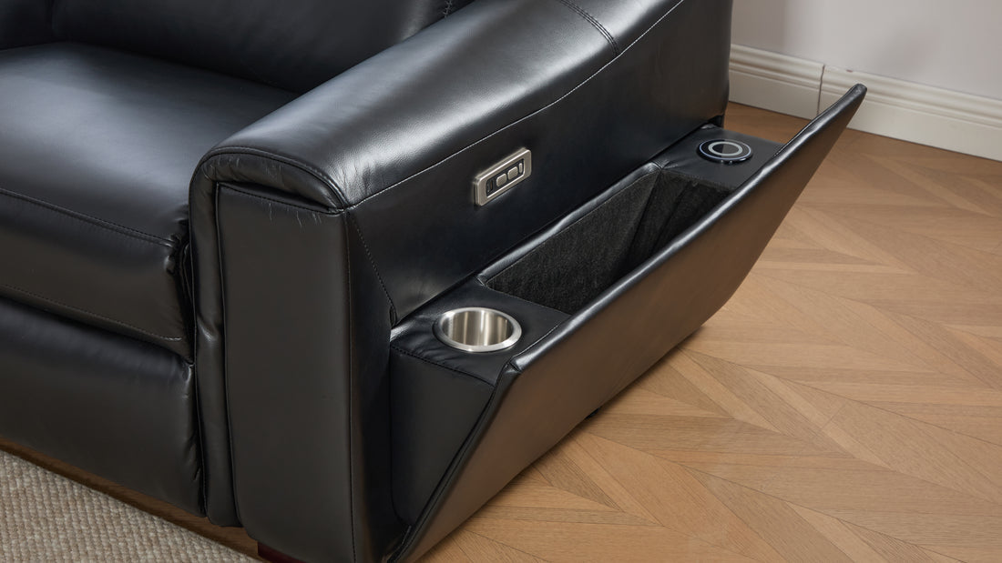 Divani Power Reclining Sectional (Black)