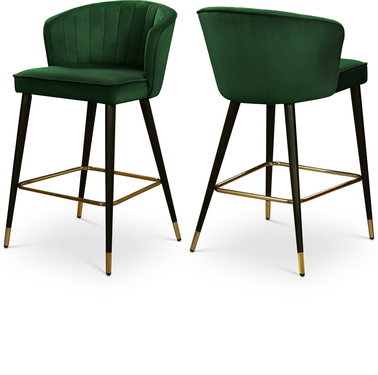 Cassie Velvet Upholstered Counter Stool (Set of 2)