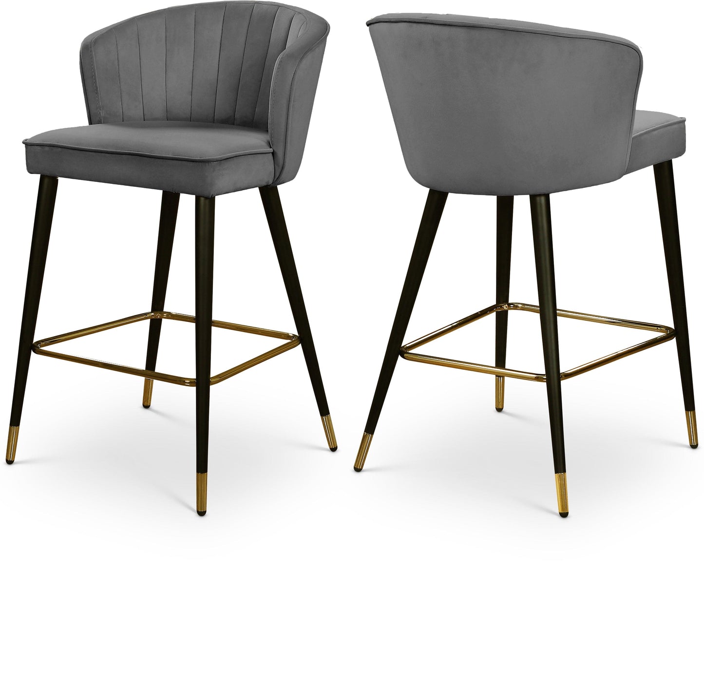 Cassie Velvet Upholstered Counter Stool (Set of 2)